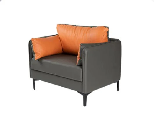 Moden Design Office Simple Single, Three Seats PU Cow Leather Sofa