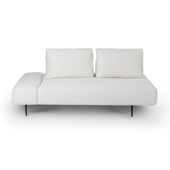 Sofá brazo izquierdo con cojines respaldo reversibles Chaise Lounge de tela gris claro